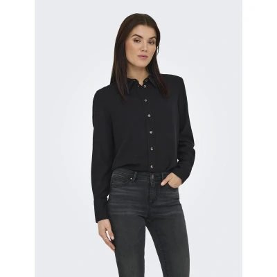 Afbeelding van JDY Locker Geschnitten ÄRMELBÜNDCHEN MIT VOLUMINÖSER Armschnitt Overhemdblouse, Dames, Maat: XXL, Schwarz