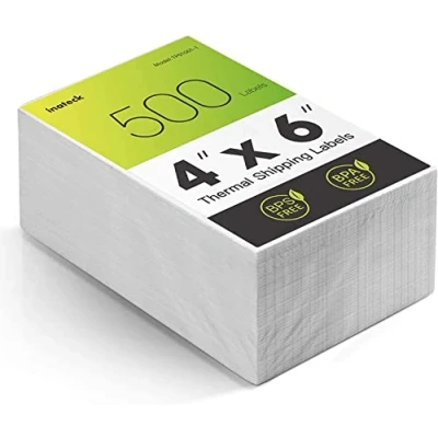 Afbeelding van Inateck Thermisch direct verzendlabel, 100 mm x 150 mm, waterdicht transportlabel, BPA/BPS gratis, verpakking van 500 stuks