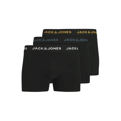 Afbeelding van JACK &amp; JONES Boxershorts &#039;JACCONOR&#039; goudgeel / rookgrijs zwart wit