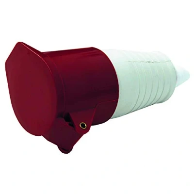 Afbeelding van Electraline 80858 industriële aansluiting, IEC, 32 A, 3P+T, 380 V, IP44, rood