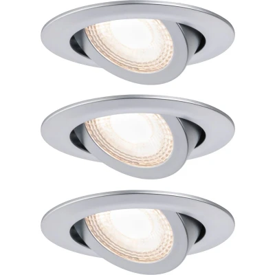 Afbeelding van Paulmann 92986 LED inbouwlamp 3 stap dim draaibaar rond 82mm 70 3x6W 3x550lm 230V 3000K chroom mat dimbaar plafondspot kunststof