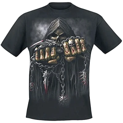 Afbeelding van Spiral Heren Tshirt S GAME OVER Zwart