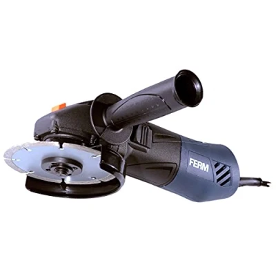Afbeelding van FERM AGM1087 Haakse Slijper 125mm 850W 3m kabel Compact Elektronische herstartbeveiliging Softgrip Verplaatsbare zijhandgreep Verstelbare beschermkap Slijptol Slijpmachine