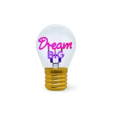Afbeelding van Legami Tafellamp in gloeilampvorm, oplaadbaar met USB kabel, draadloos, Bulb Fiction, thema Dream Big, 6,8 x 10,3 cm
