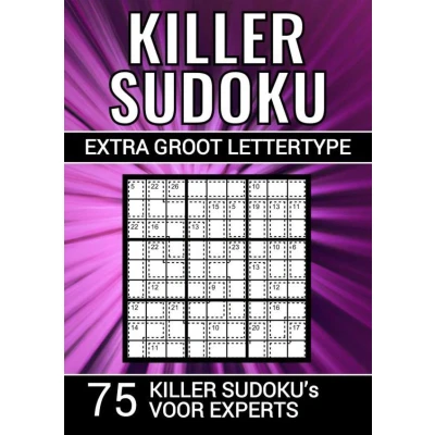 Afbeelding van Killer Sudoku Extra Groot Lettertype 75 Puzzels voor Experts