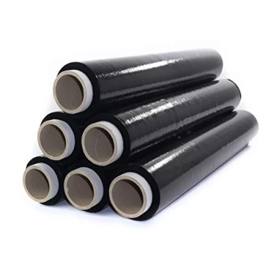Afbeelding van Netuno 6 zwarte stretchfolie 23my 500mm 1,5kg pallet wikkelfolie PE hand gegoten verpakking bewegende plastic folie