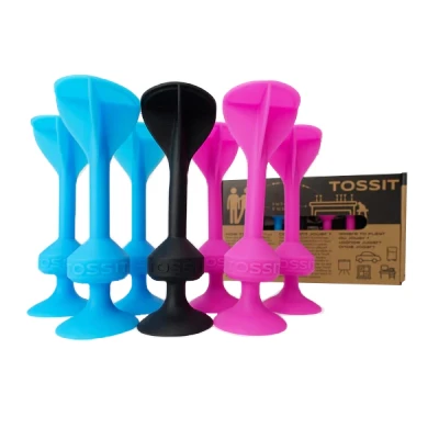 Afbeelding van TOSSIT Spel dart met zuignap, petanque voor binnen en buiten op vloer muur, krachtige duurzame siliconen, Starter Pack, Roze Blauw