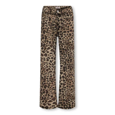 Afbeelding van Kids ONLY zomer broek meisjes wide fit taupe Koggianna Madison