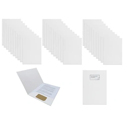 Afbeelding van Smiling Art Presentatiemap van 30 stuks, 320 g/m² kraftpapier in A4 formaat, documentenmap, aktetas, ordnermap, ideaal voor kantoor, school, universiteit, 31 x 24 cm, wit, stuks