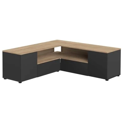 Afbeelding van TemaHome, TV hoek, zwart en eiken, 130 x 40 46 cm (B D H)