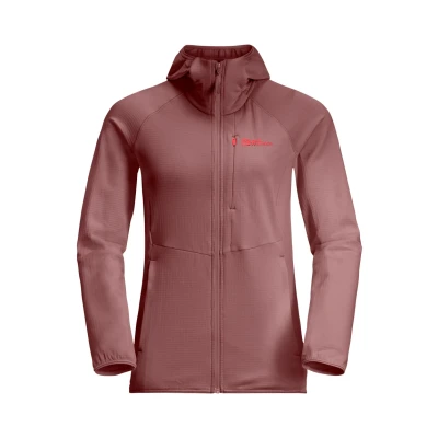 Afbeelding van Jack Wolfskin Kolbenberg FZ W jas met capuchon voor dames, Mineraal Rood, XS