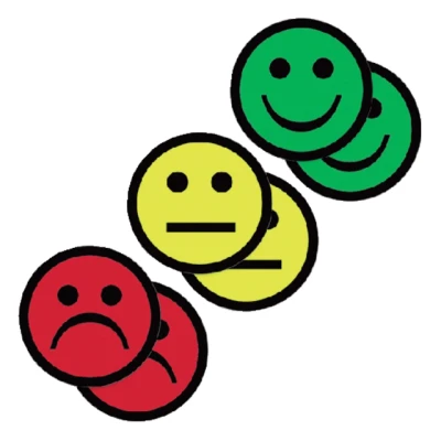 Afbeelding van Magneet smiley 25mm 2x geel groen rood