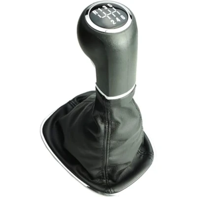 Afbeelding van Newtown2700 parts Versnellingspook, schakelzak met zwarte naad, frame in chroomlook, 6 versnellingen, compatibel Opel Corsa D E