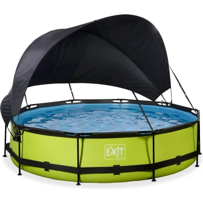 Afbeelding van EXIT zwembad met schaduwdoek ø360cm Lime