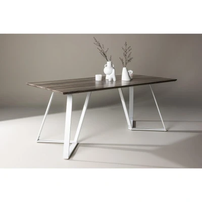 Afbeelding van Svea Mako rechthoekige eettafel 180 x 90 cm donkerbruin/wit Hout