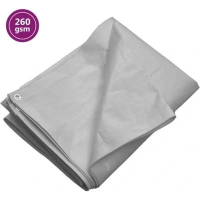 Afbeelding van vidaXL Dekzeil 260 g/m² 8x8 m HDPE grijs