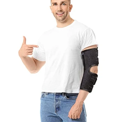 Afbeelding van Elleboog Splint Brace voor Cubital Tunnel Syndroom, Verstelbare Arm Ulnar Zenuw Entrapment Ondersteuning, Tendinitis en Artritis Pijnverlichting, Post Chirurgie Immobilizer Medische Stabilisator, Past Links &amp; Rechts S/M