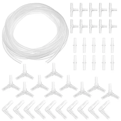 Afbeelding van Skyzone aquarium Luchtvaartconnectoren en buisslang, luchtpomp accessoireset inclusief 40 stuks Y T L I luchtslang waardeconnector + 5 m 4 mm x 6 vijver luchtlijnbuis