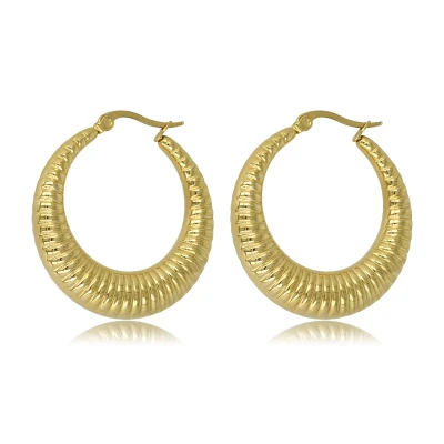 Afbeelding van Grote opvallende goudkleurige oorring 45x7 mm Met luxe cadeauverpakking