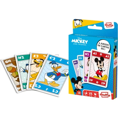 Afbeelding van Shuffle Kaartspellen Mickey &amp; Friends 4 in 1 (Kwartet, memo, snap, actiespel)