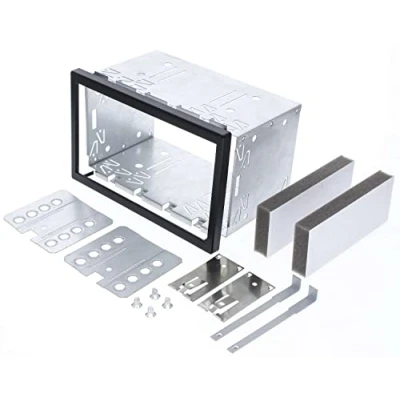 Afbeelding van Audioproject A146 autoradio inbouwframe dubbel DIN schacht metaal voor 2DIN radioframe 2 ISO auto radio compatibel met VW Golf Polo Audi Ford Mercedes Smart Skoda Peugeot