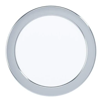 Afbeelding van EGLO LED inbouwspots Fueva 5, Ø 16,6 cm, spot van staal en een kunststof lichtoppervlak, inbouwlamp in chroom, wit, badkamer inbouwspot plat,