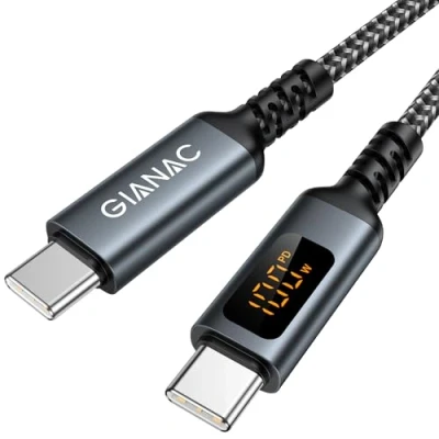 Afbeelding van Lange USB C naar kabel, 3 m, snellaadkabel, PD 20 V/5 A, type oplaadkabel met led display, voor iPhone 15, MacBook Pro, Air, iPad Galaxy S24/S23/S22/S21,