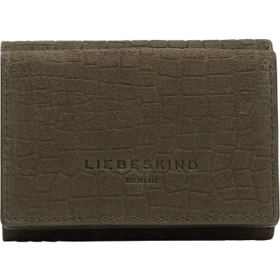 Afbeelding van LIEBESKIND BERLIN Leren Portemonnee Weense doos Petit Suede Bea Wallet Nori Green Bruine