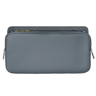 Afbeelding van kwmobile toetsenbord hoes geschikt voor Logitech K380 hoesje Neopreen keyboard beschermhoes Reis case met rits Keyboards cover in grijs