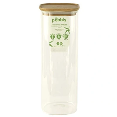 Afbeelding van Voorraadpot Pebbly Rond Hout 2,2 liter