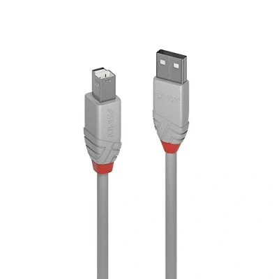 Afbeelding van Lindy 36681 0.5m USB A B Mannelijk Grijs kabel