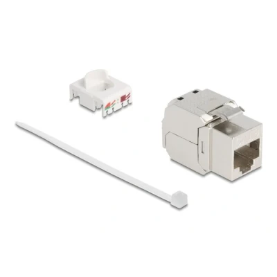 Afbeelding van Delock Keystone Modul RJ45 Buchse zu LSA Cat.8.1 STP mit Metall Latch