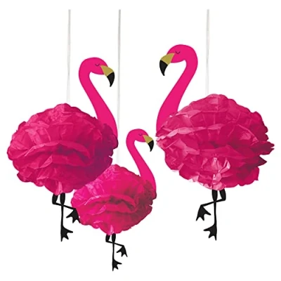 Afbeelding van Amscan Flamingo Hangdecoratie 49,5 Cm 3 Stuks