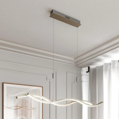 Afbeelding van Lucande Hanglampen met dimmer 1licht ijzer, aluminium, kunststof aluminium Inclusief lichtbron
