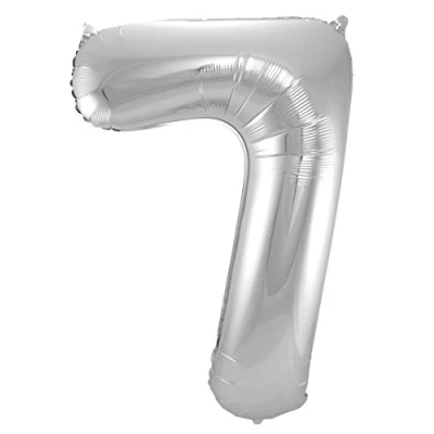 Afbeelding van Folat Folieballon Cijfer 7 Zilver 86 cm
