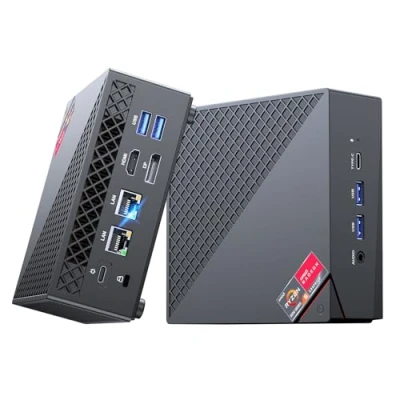 Afbeelding van NiPoGi AM06 PRO mini pc, AMD Ryzen 7 5800U (8C/16T, tot 4,4 GHz), 16 GB DDR4, 512 M.2 SSD, desktopcomputer, wifi 6, dual LAN, DP/HDMI 2.0/Type C 4K Triple Display, pc met VESA, voor