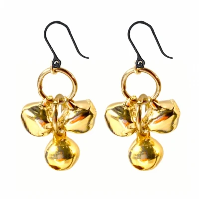 Afbeelding van Allergievrij kerst belletjes oorbellen goudkleurig Charme Bijoux