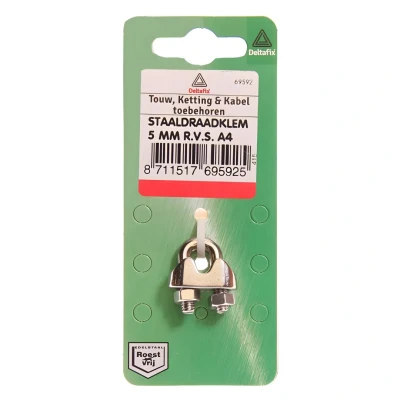 Afbeelding van Deltafix staaldraadklem beugel r.v.s. a4 3 mm 2 st.