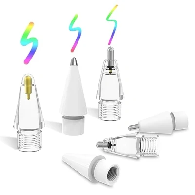 Afbeelding van MoKo 6 Pack Apple Pencil Tips, Replacement Tips for 1st/2nd Generation, Spare Nibs ipad Pen/Stylus Pen, No Wear out Precise Control Plastic/Metal iPencil