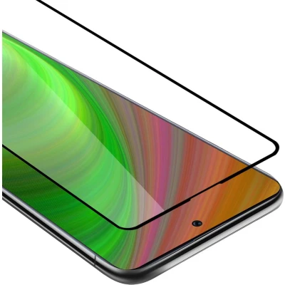 Afbeelding van Cadorabo Screenprotector geschikt voor Samsung Galaxy A71 4G Volledig scherm pantserfolie Beschermfolie in TRANSPARANT met ZWART Gehard (Tempered) display beschermglas 9H hardheid 3D Touch