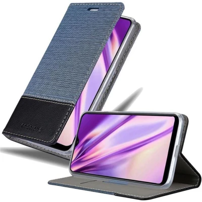 Afbeelding van Cadorabo Hoesje geschikt voor Samsung Galaxy A10 / M10 in DONKERBLAUW ZWART Beschermhoes met magnetische sluiting, standfunctie en kaartvakje Book Case Cover Etui