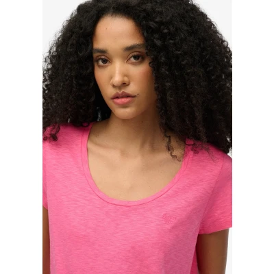 Afbeelding van Superdry Scoop NECK Tshirt print, Dames, Maat: 34, Azalea pink
