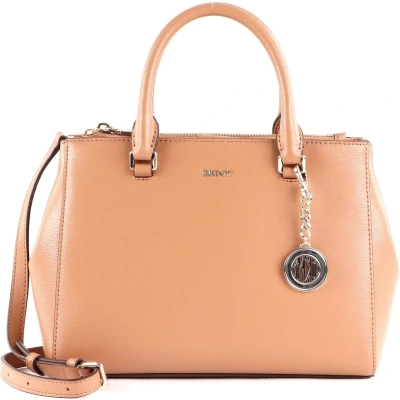Afbeelding van DKNY Leren Schoudertas Bryant Satchel Cashew Bruine