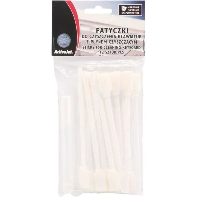 Afbeelding van ActiveJet AOC 303 sticks voor het reinigen van toetsenborden (12 stuks) met vloeistof.
