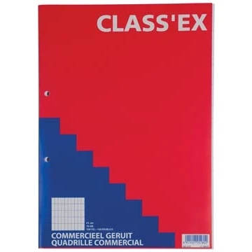 Afbeelding van Class&#039;ex Cursusblok, Commercieel Geruit, Blok Van 100 Vel Cursusblok
