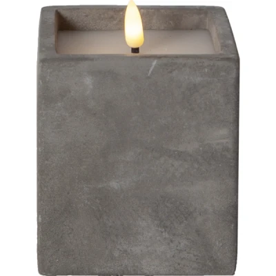 Afbeelding van Star Trading LED stompkaars &#039;Flame Cem&#039;, cement, grijs, 11,5cm