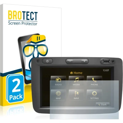 Afbeelding van BROTECT Screenprotector voor Dacia Duster 2 2019 Infotainment System Folie Beschermfolie transparant (2 Stuks)