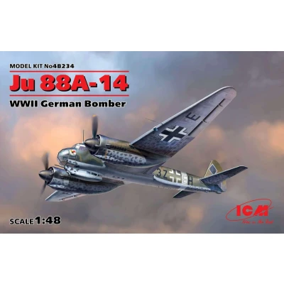Afbeelding van 1:48 ICM 48234 Ju 88A 14, WWII German Bomber Plastic Modelbouwpakket