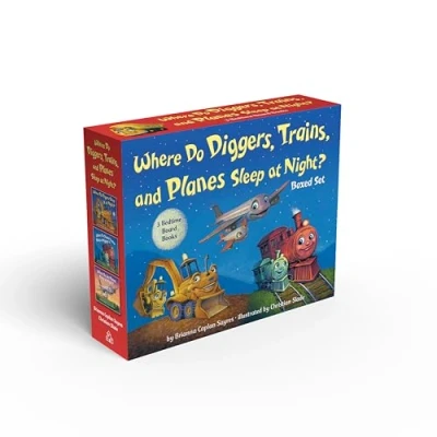 Afbeelding van Where Do Diggers, Trains, and Planes Sleep at Night? Board Book Boxed Set