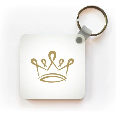 Afbeelding van Sleutelhanger Uitdeelcadeautjes Illustratie gouden kroon Plastic